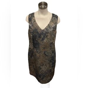 Brooks Brothers Metallic Crepe textured Classic Sleeveless sheath Mini Dress 0